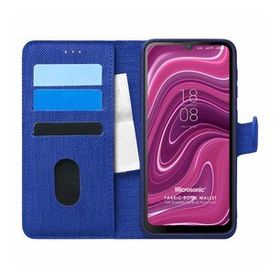 Microsonic Reeder P13 Blue Plus 2022 Fabric Book Wallet Lacivert Cep Telefonu Kılıfı