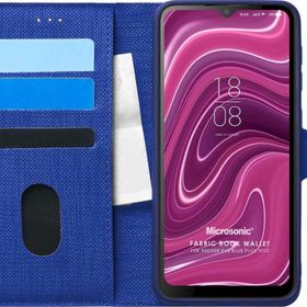 Microsonic Reeder P13 Blue Plus 2022 Fabric Book Wallet Lacivert Cep Telefonu Kılıfı