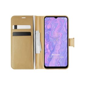 Microsonic Reeder S19 Max Delux Leather Wallet Gold Cep Telefonu Kılıfı