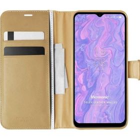Microsonic Reeder S19 Max Delux Leather Wallet Gold Cep Telefonu Kılıfı