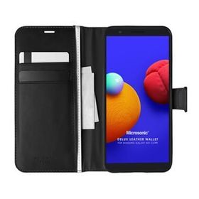 Microsonic Samsung Galaxy A01 Core Delux Leather Siyah Wallet Kılıf