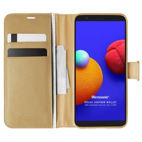 Microsonic Samsung Galaxy A01 Core Delux Leather Siyah Wallet Kılıf