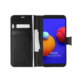 Microsonic Samsung Galaxy A01 Core Delux Leather Siyah Wallet Kılıf