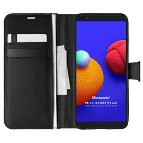 Microsonic Samsung Galaxy A01 Core Delux Leather Siyah Wallet Kılıf