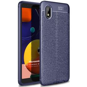 Microsonic Samsung Galaxy A01 Core Deri Dokulu Kırmızı Silikon Kılıf