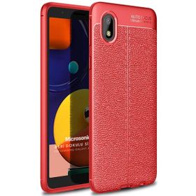 Microsonic Samsung Galaxy A01 Core Deri Dokulu Kırmızı Silikon Kılıf