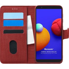 Microsonic Samsung Galaxy A01 Core Fabric Book Wallet Kırmızı Kılıf