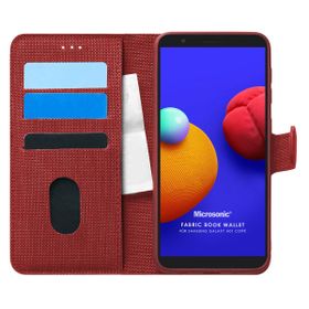 Microsonic Samsung Galaxy A01 Core Fabric Book Wallet Kırmızı Kılıf