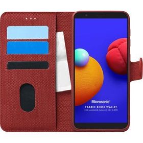 Microsonic Samsung Galaxy A01 Core Fabric Book Wallet Kırmızı Kılıf