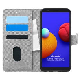 Microsonic Samsung Galaxy A01 Core Fabric Book Wallet Siyah Kılıf