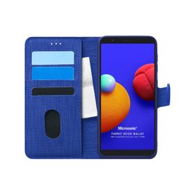 Microsonic Samsung Galaxy A01 Core Fabric Book Wallet Siyah Kılıf