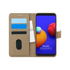Microsonic Samsung Galaxy A01 Core Fabric Book Wallet Siyah Kılıf