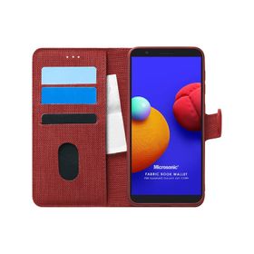 Microsonic Samsung Galaxy A01 Core Fabric Book Wallet Siyah Kılıf