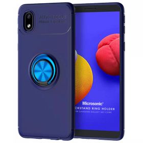 Microsonic Samsung Galaxy A01 Core Kickstand Ring Holder Lacivert Kılıf