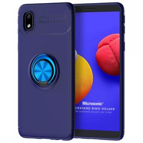 Microsonic Samsung Galaxy A01 Core Kickstand Ring Holder Lacivert Kılıf