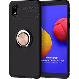 Microsonic Samsung Galaxy A01 Core Kickstand Ring Holder Lacivert Kılıf