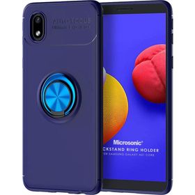 Microsonic Samsung Galaxy A01 Core Kickstand Ring Holder Lacivert Kılıf