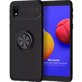Microsonic Samsung Galaxy A01 Core Kickstand Ring Holder Siyah Kılıf