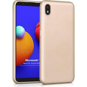 Microsonic Samsung Galaxy A01 Core Matte Silicone Gold Kılıf