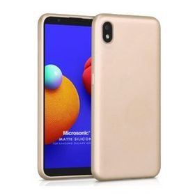 Microsonic Samsung Galaxy A01 Core Matte Silicone Gold Kılıf