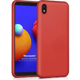 Microsonic Samsung Galaxy A01 Core Matte Silicone Kırmızı Kılıf