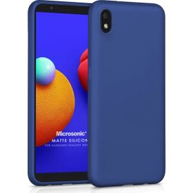 Microsonic Samsung Galaxy A01 Core Matte Silicone Lacivert Kılıf