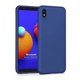 Microsonic Samsung Galaxy A01 Core Matte Silicone Lacivert Kılıf