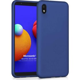 Microsonic Samsung Galaxy A01 Core Matte Silicone Lacivert Kılıf