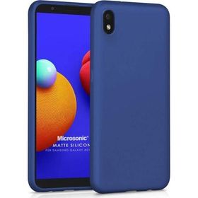 Microsonic Samsung Galaxy A01 Core Matte Silicone Lacivert Kılıf