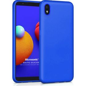 Microsonic Samsung Galaxy A01 Core Matte Silicone Mavi Kılıf