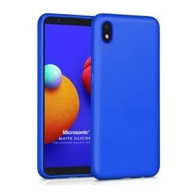 Microsonic Samsung Galaxy A01 Core Matte Silicone Mavi Kılıf
