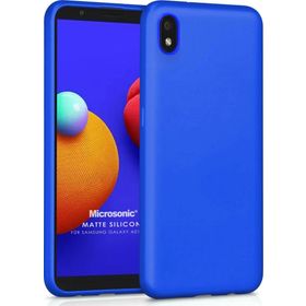 Microsonic Samsung Galaxy A01 Core Matte Silicone Mavi Kılıf
