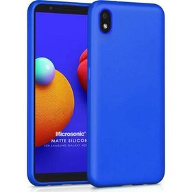Microsonic Samsung Galaxy A01 Core Matte Silicone Mavi Kılıf