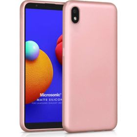 Microsonic Samsung Galaxy A01 Core Matte Silicone Rose Gold Kılıf