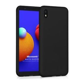 Microsonic Samsung Galaxy A01 Core Matte Silicone Siyah Kılıf