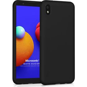 Microsonic Samsung Galaxy A01 Core Matte Silicone Siyah Kılıf