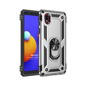 Microsonic Samsung Galaxy A01 Core Military Ring Holder Beyaz Kılıf