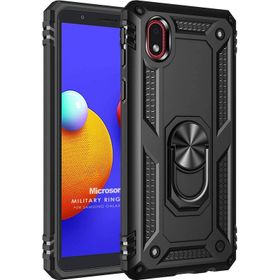 Microsonic Samsung Galaxy A01 Core Military Ring Holder Beyaz Kılıf