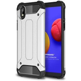 Microsonic Samsung Galaxy A01 Core Rugged Armor Gümüş Kılıf