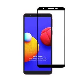 Microsonic Samsung Galaxy A01 Core Tam Kaplayan Temperli Cam Siyah Ekran Koruyucu