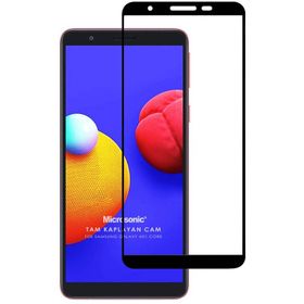 Microsonic Samsung Galaxy A01 Core Tam Kaplayan Temperli Cam Siyah Ekran Koruyucu