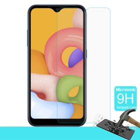 Microsonic Samsung Galaxy A01 Core Tam Kaplayan Temperli Cam Siyah Ekran Koruyucu