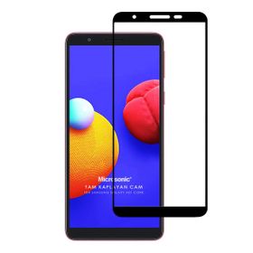 Microsonic Samsung Galaxy A01 Core Tam Kaplayan Temperli Cam Siyah Ekran Koruyucu