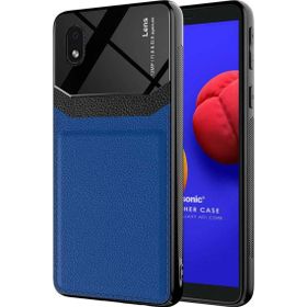 Microsonic Samsung Galaxy A01 Core Uniq Leather Lacivert Kılıf