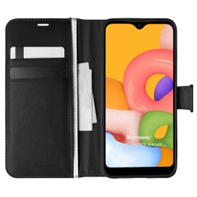 Microsonic Samsung Galaxy A01 Delux Leather Wallet Siyah Kılıf
