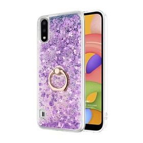 Microsonic Samsung Galaxy A01 Glitter Liquid Holder Mor Cep Telefonu Kılıf