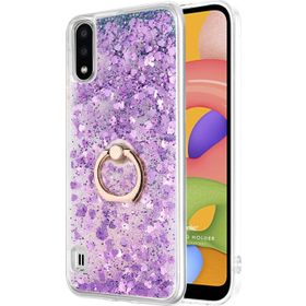 Microsonic Samsung Galaxy A01 Glitter Liquid Holder Mor Cep Telefonu Kılıf