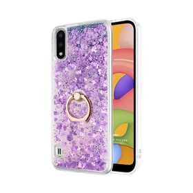 Microsonic Samsung Galaxy A01 Glitter Liquid Holder Pembe Kılıf