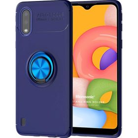 Microsonic Samsung Galaxy A01 Kickstand Ring Holder Kırmızı Kılıf