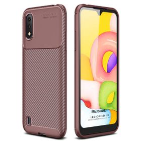 Microsonic Samsung Galaxy A01 Legion Series Kahverengi Cep Telefonu Kılıf